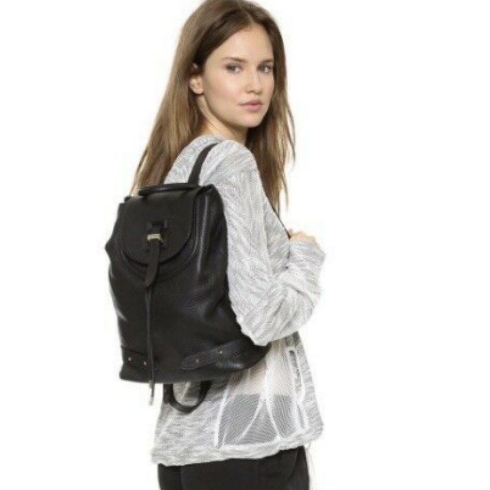 MELI MELO Nylon with leather trim Backpack Black MSRP $590 made in ITALY